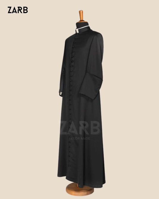 Black Roman Cassock | Custom Tailored Clergy Robe & Priest Vestment