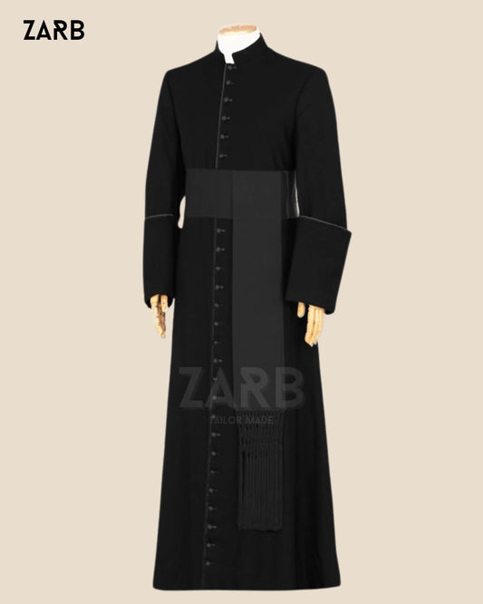Black Clergy Cassock with Sash