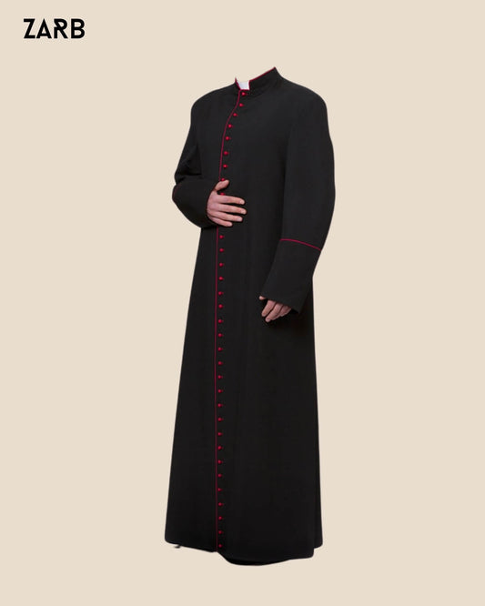 black with red trim cassock