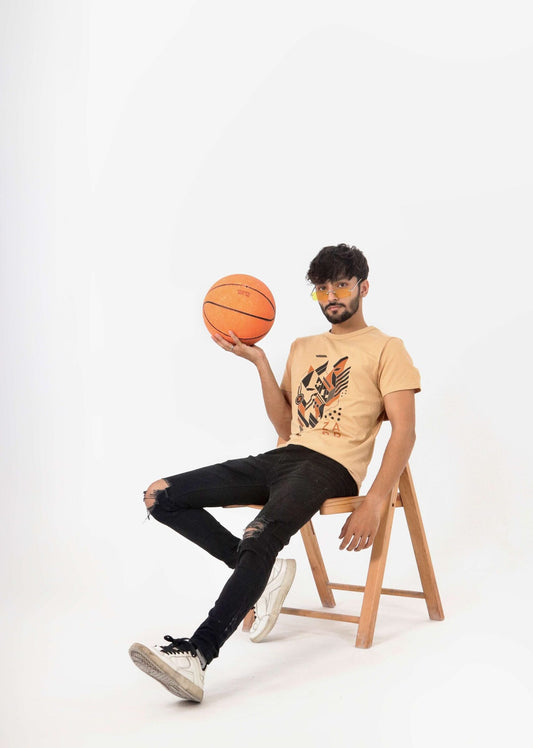 T-Shirt mit abstrakter Kunst