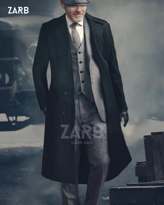 Grey Tweed 3 Piece Suit Men Peaky Blinders Style Vintage Wedding Formal Wear