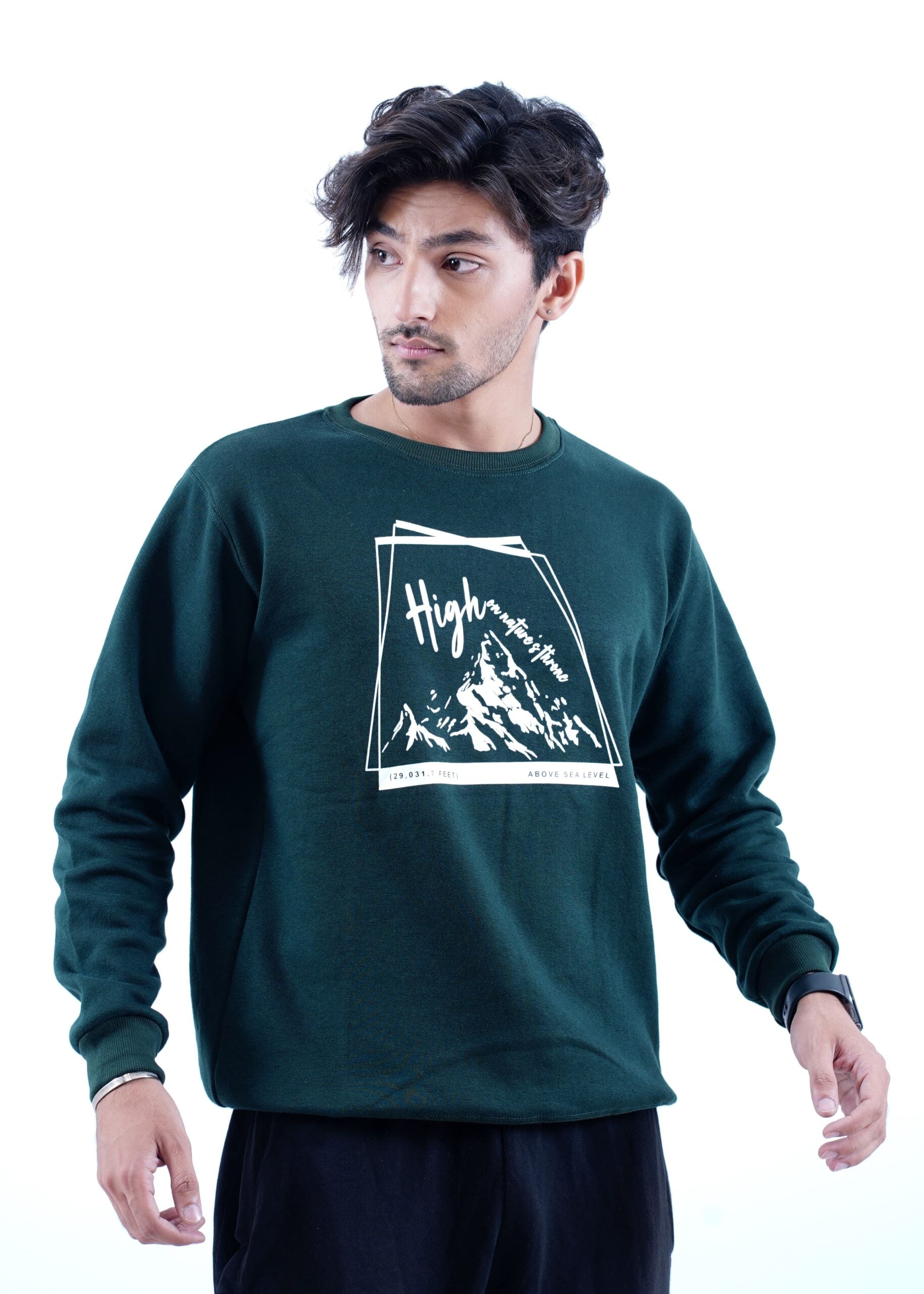 dark green sweatshirt