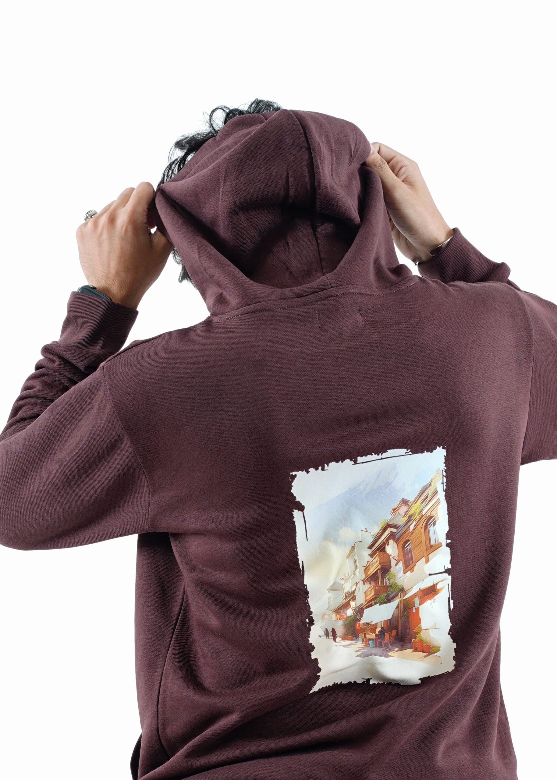 brown hoodie