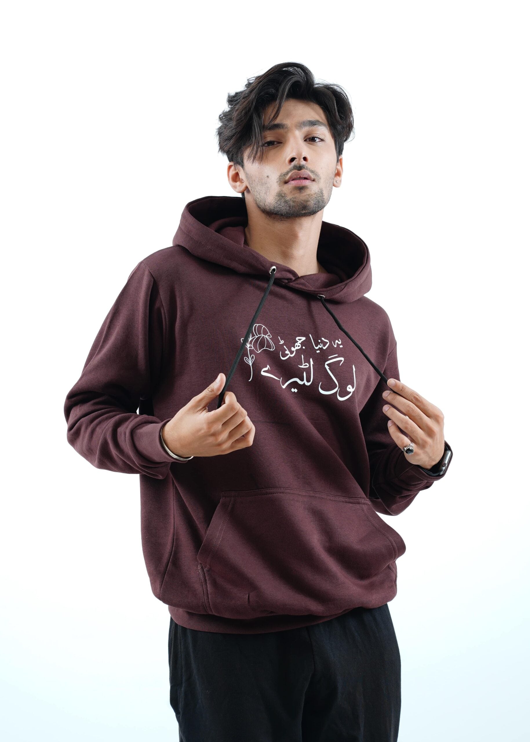 brown hoodie