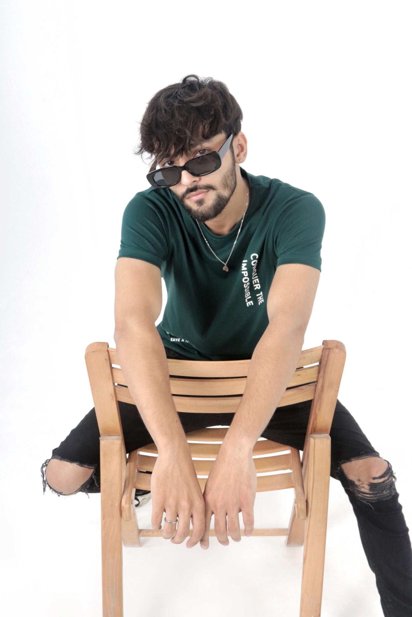 dark green tee shirt