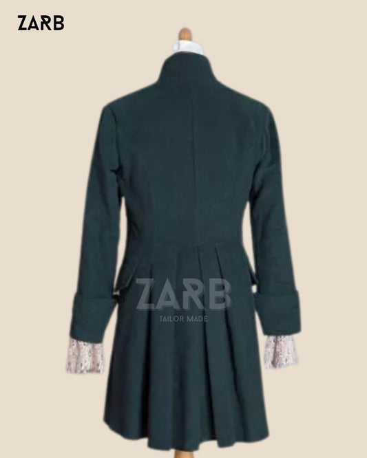 Men's Green Wool 18th Century Tailcoat | Colonial Regency Frock Coat - Custom Historical Reenactment Steampunk Pirate Costume | Bespoke Tailored ZARB Officials