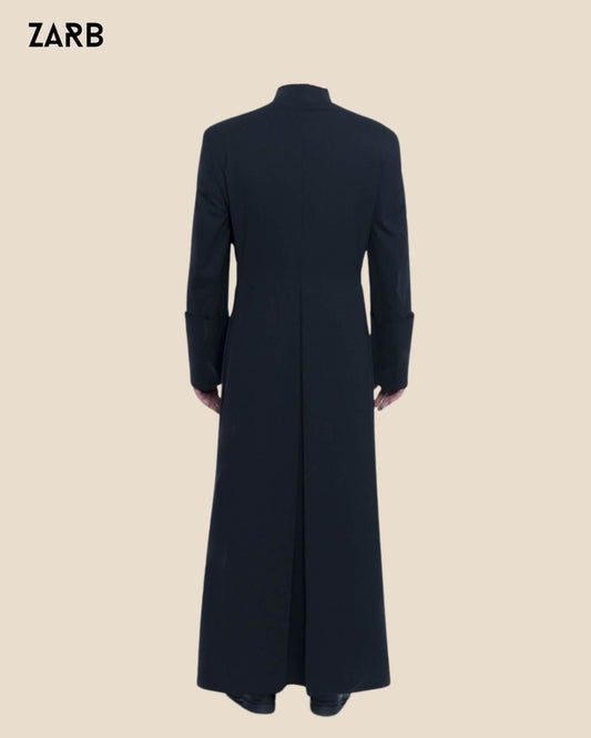 Traditional Black Roman Cassock – Wool Blend Clergy Robe | Bespoke Tailored Fit | Bespoke Tailored ZARB Officials