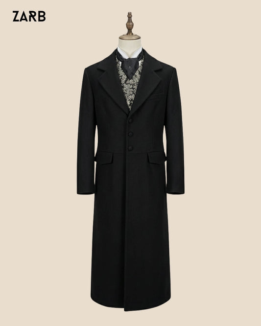 Black Wool Rifle Coat – Tombstone Old West Frock Coat for Men