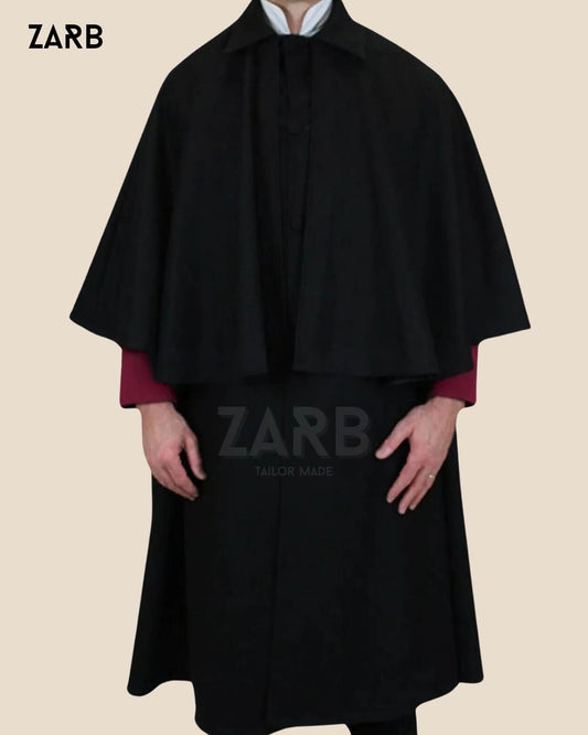 Black Wool Victorian Cloak for Men – Detective Cape Coat