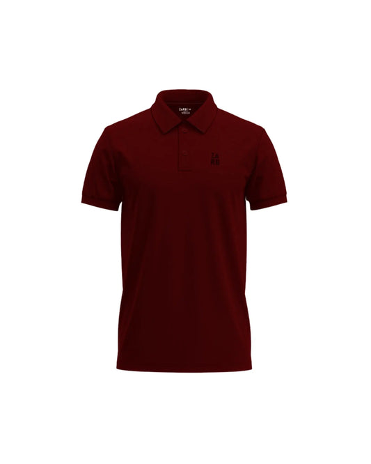 maroon polo shirt