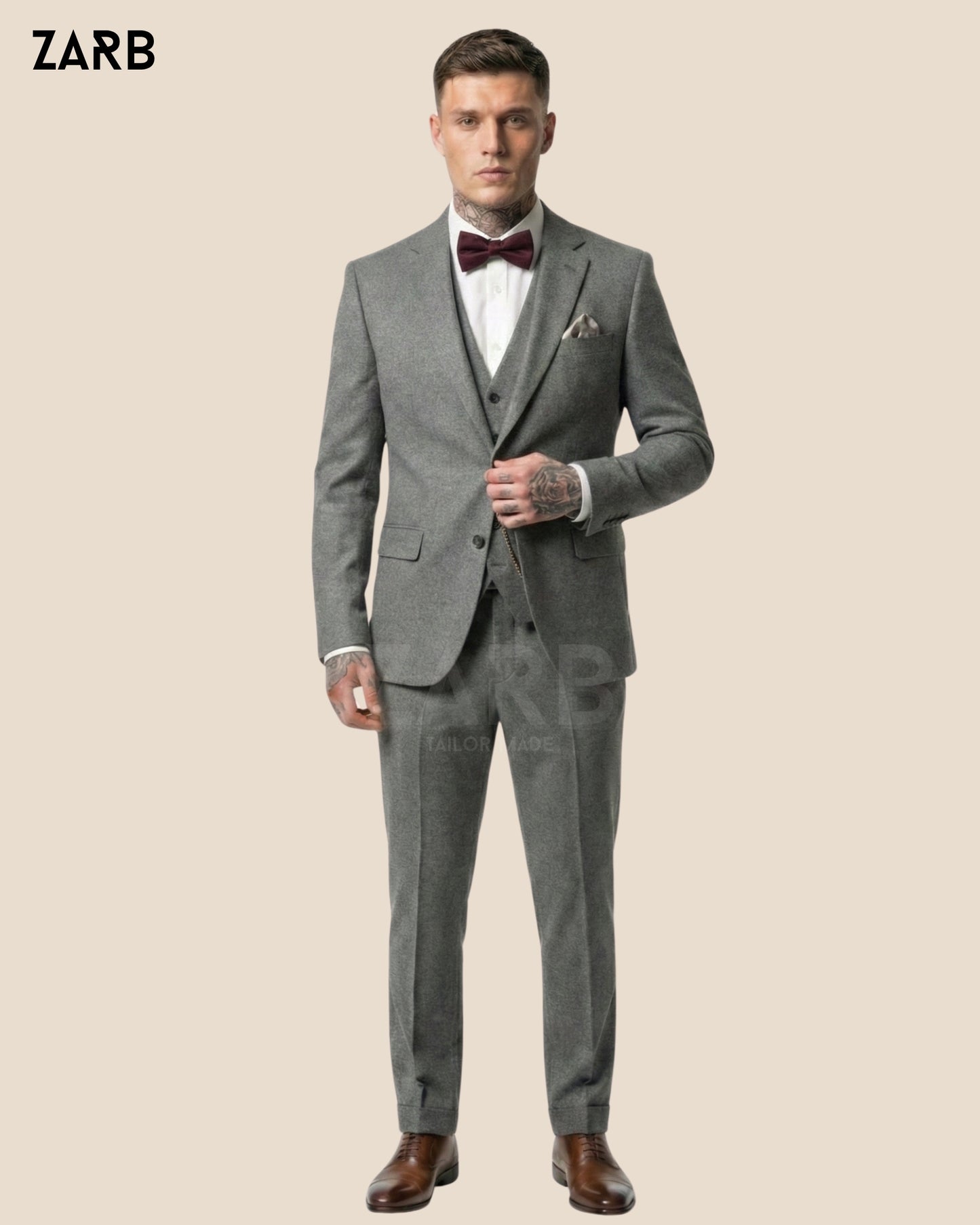 Gray peaky blinder 3 piece suit