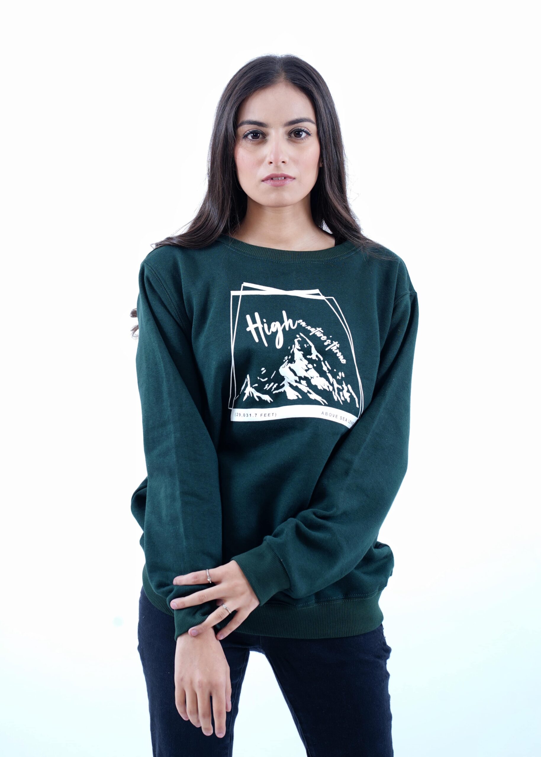 dark green sweatshirt