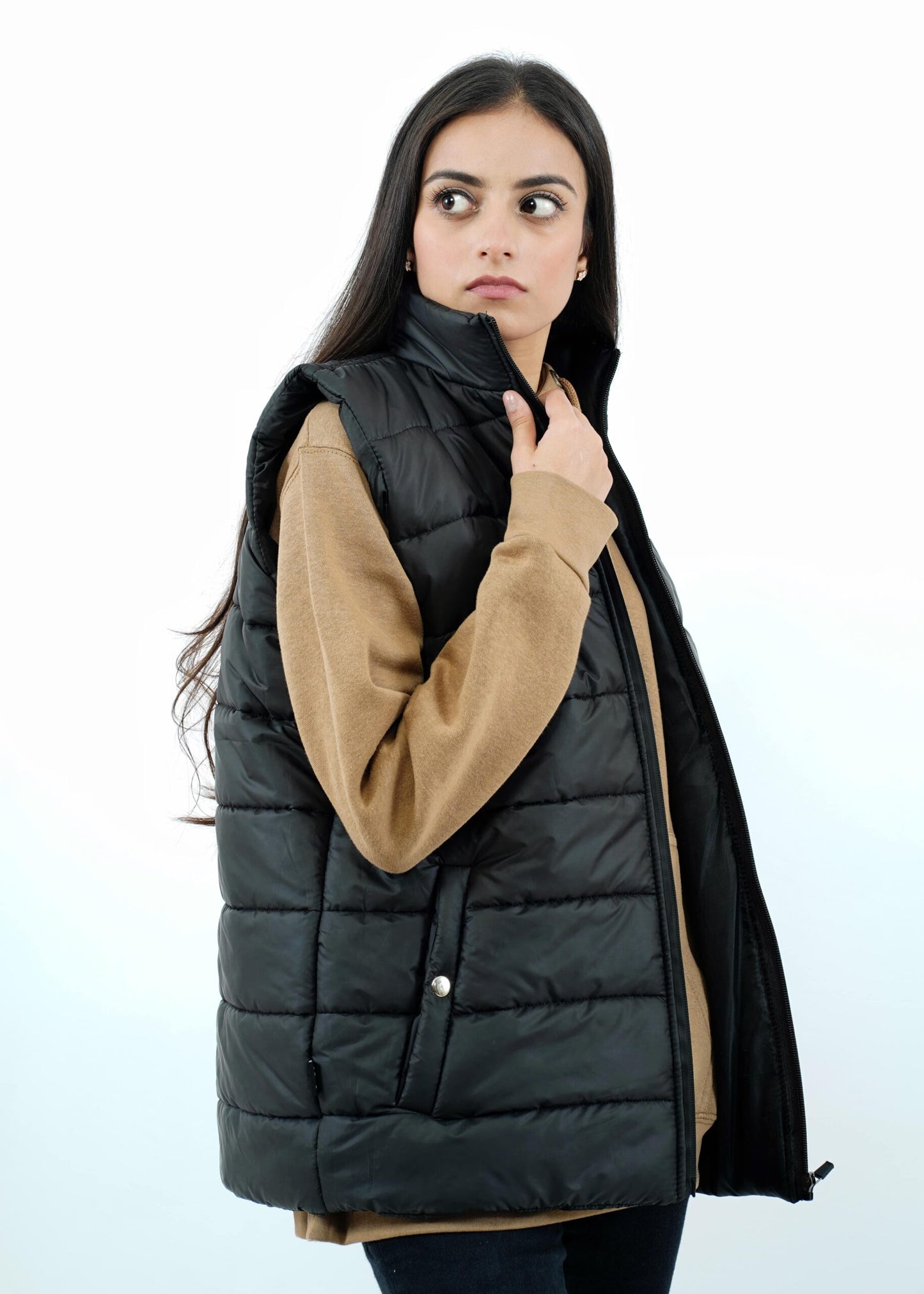 black puffer jacket