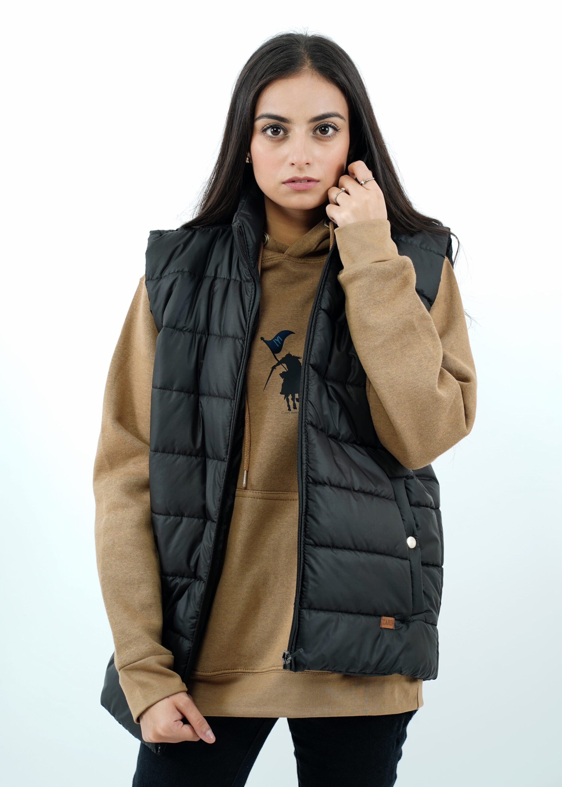 black puffer jacket