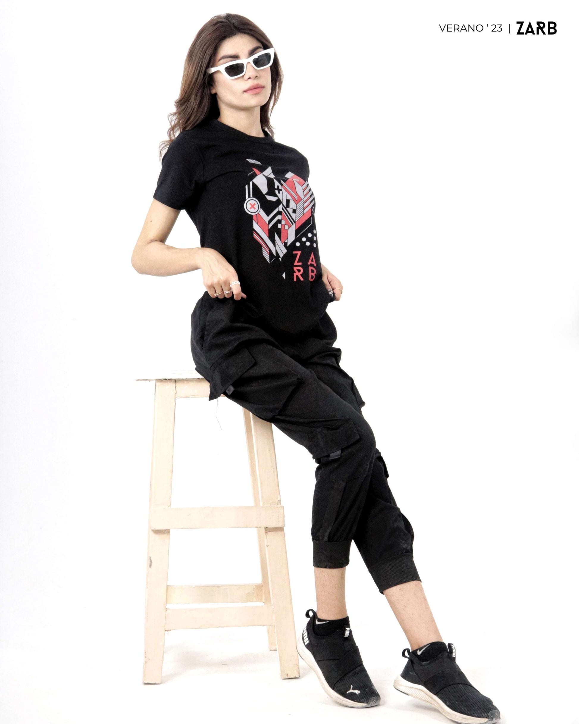 women's black t-shirt