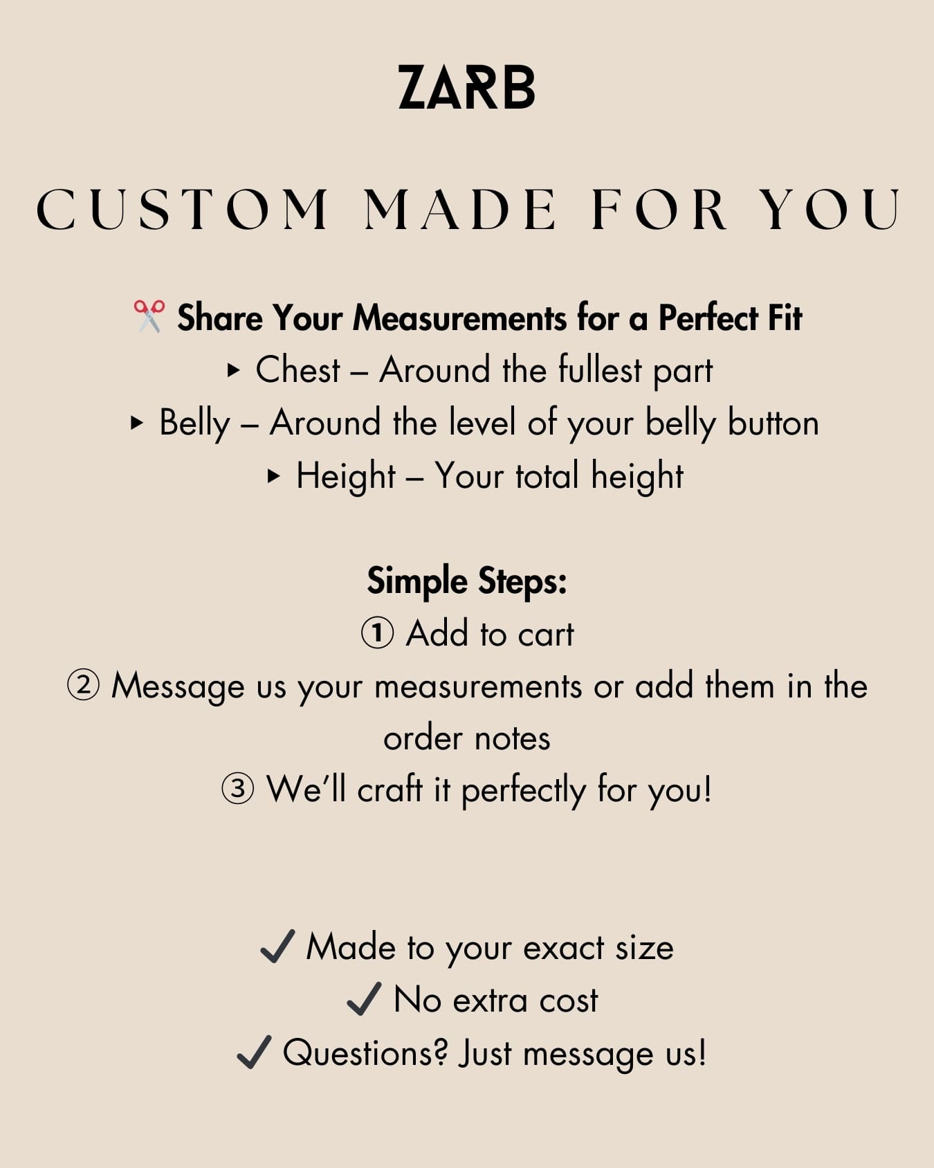 Order Customization instructions