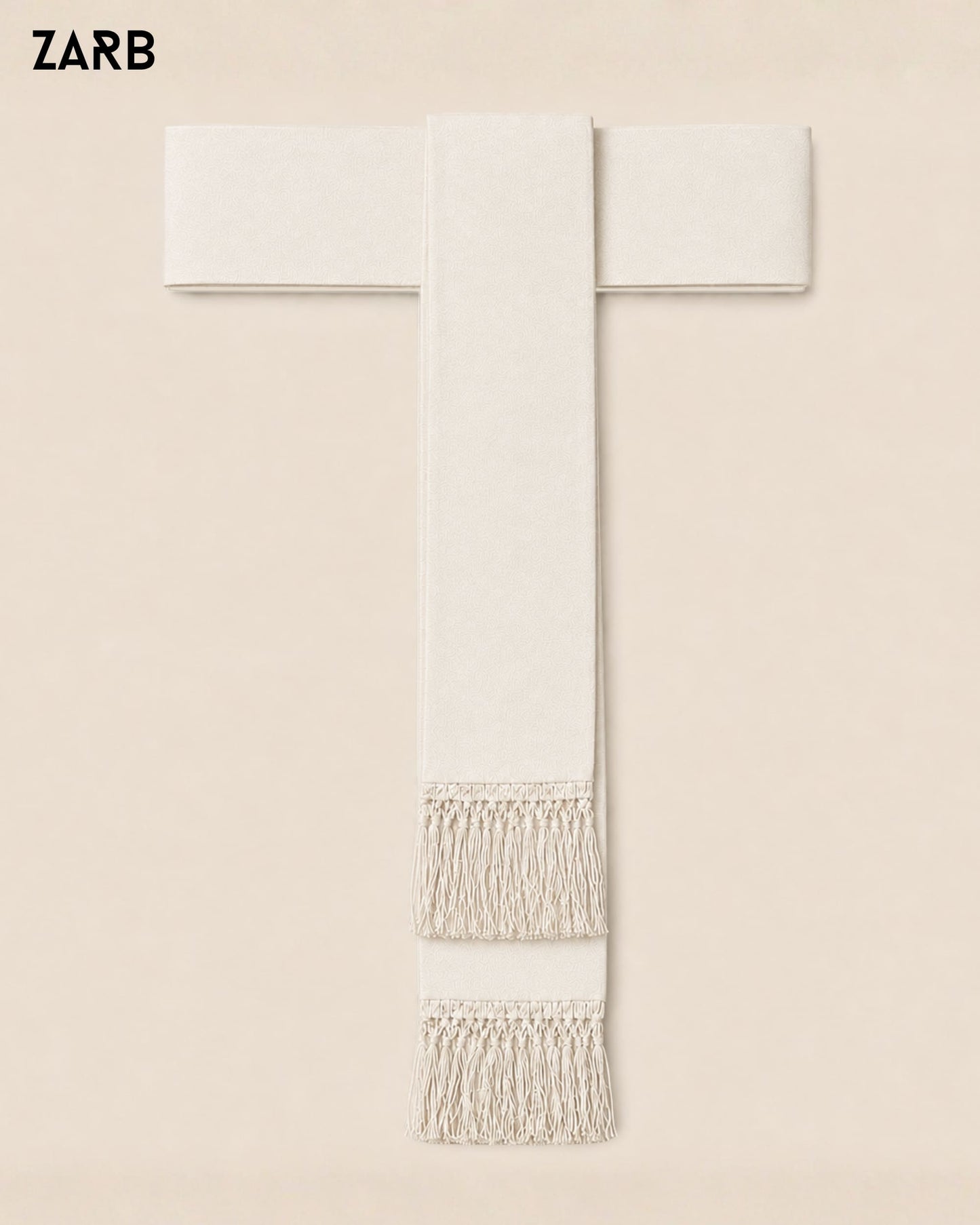White clergy fascia sash for Roman cassock, papal-style robe and ceremony wear