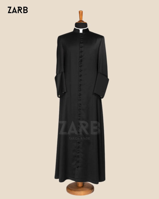 Black Roman Cassock | Custom Tailored Clergy Robe & Priest Vestment | Bespoke Tailored ZARB Officials