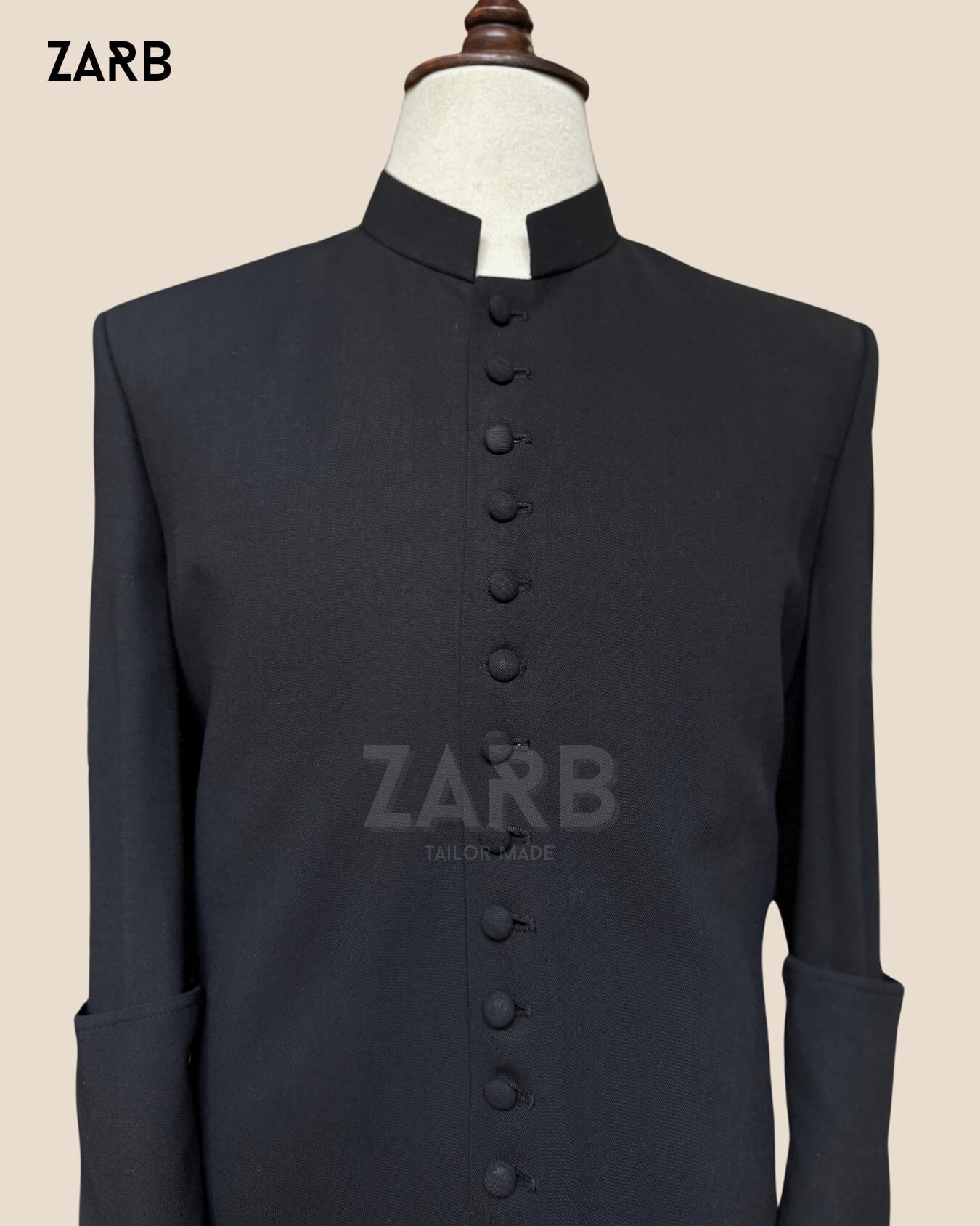 Black Roman Cassock – Custom Tailored Wool Blend Clergy Robe | Catholic & Anglican Vestment | Bespoke Tailored ZARB Officials