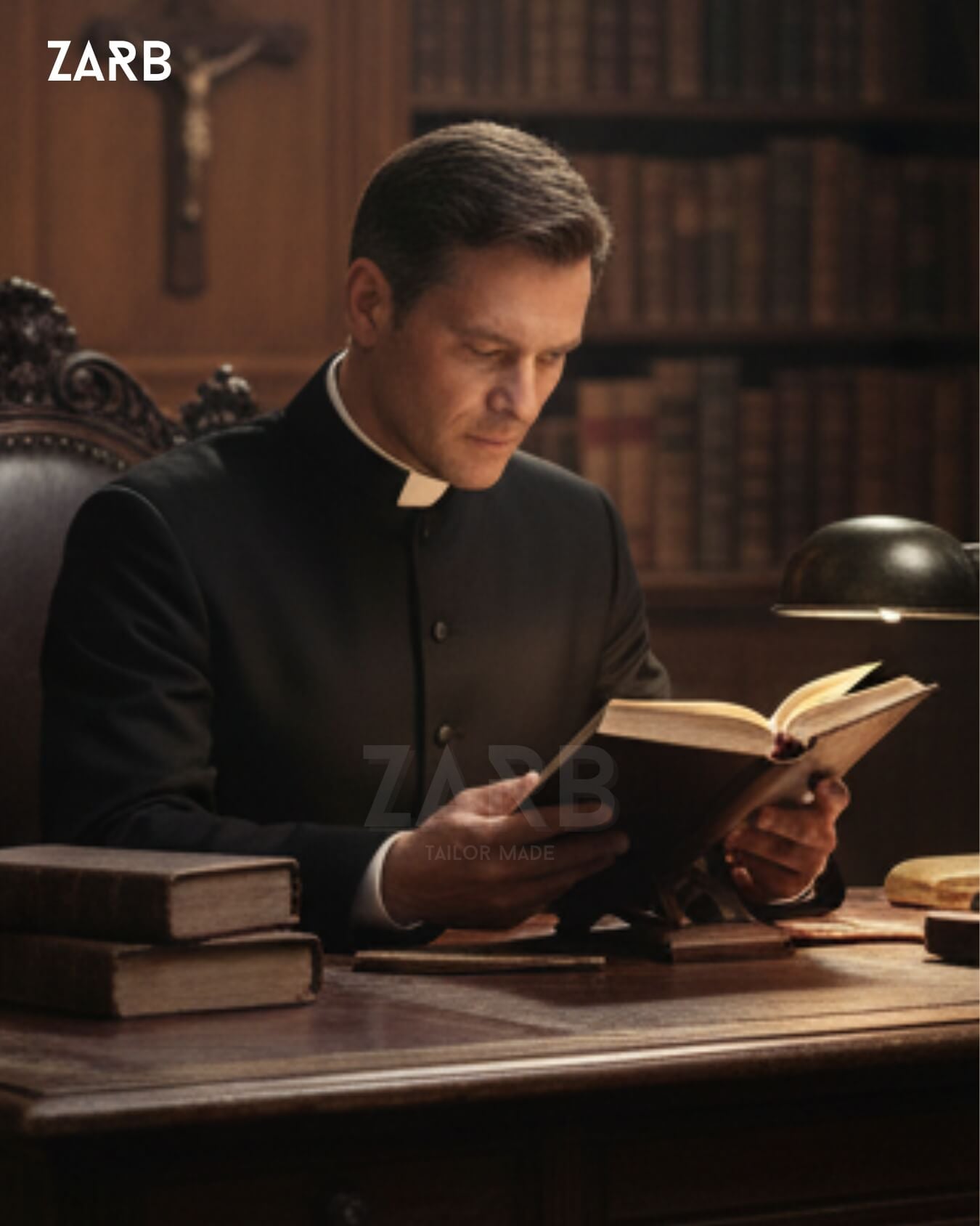 Black Roman Cassock | Tailored Clergy Robe & Priest Vestment | Bespoke Tailored ZARB Officials