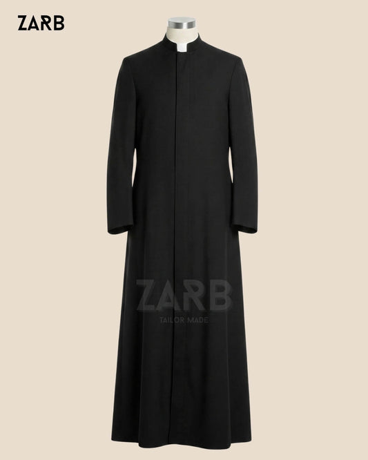Black Roman Soutane - Soutane Noire Romaine | Custom Tailored Catholic Clergy Cassock | Bespoke Tailored ZARB Officials