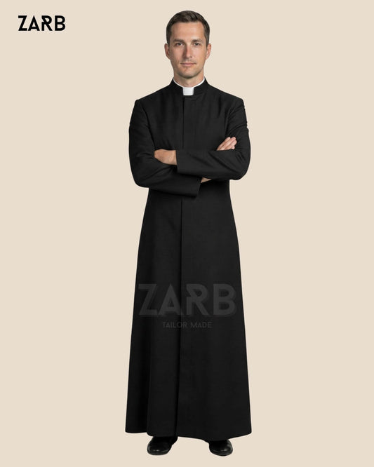 Black Roman Soutane - Soutane Noire Romaine | Custom Tailored Catholic Clergy Cassock | Bespoke Tailored ZARB Officials