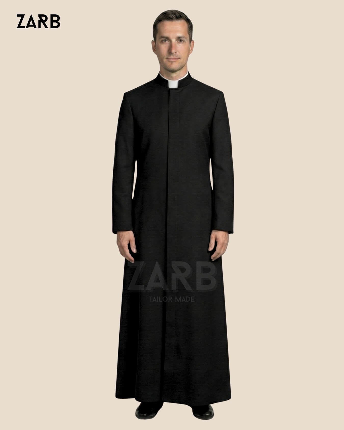 Black Roman Soutane - Soutane Noire Romaine | Custom Tailored Catholic Clergy Cassock | Bespoke Tailored ZARB Officials