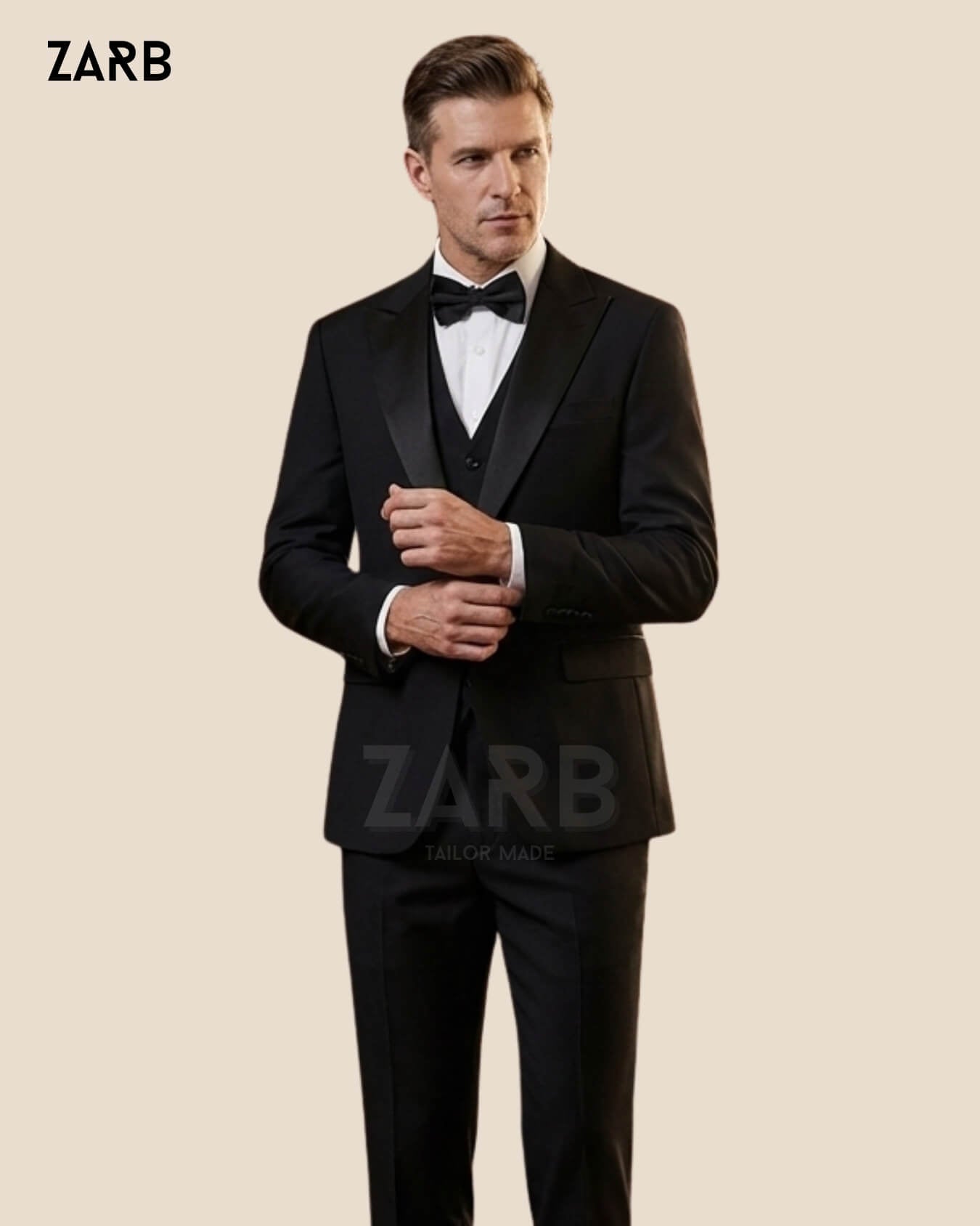 Black Tuxedo Suit for Men – Bespoke 3 Piece Custom Tailored | Bespoke Tailored ZARB Officials