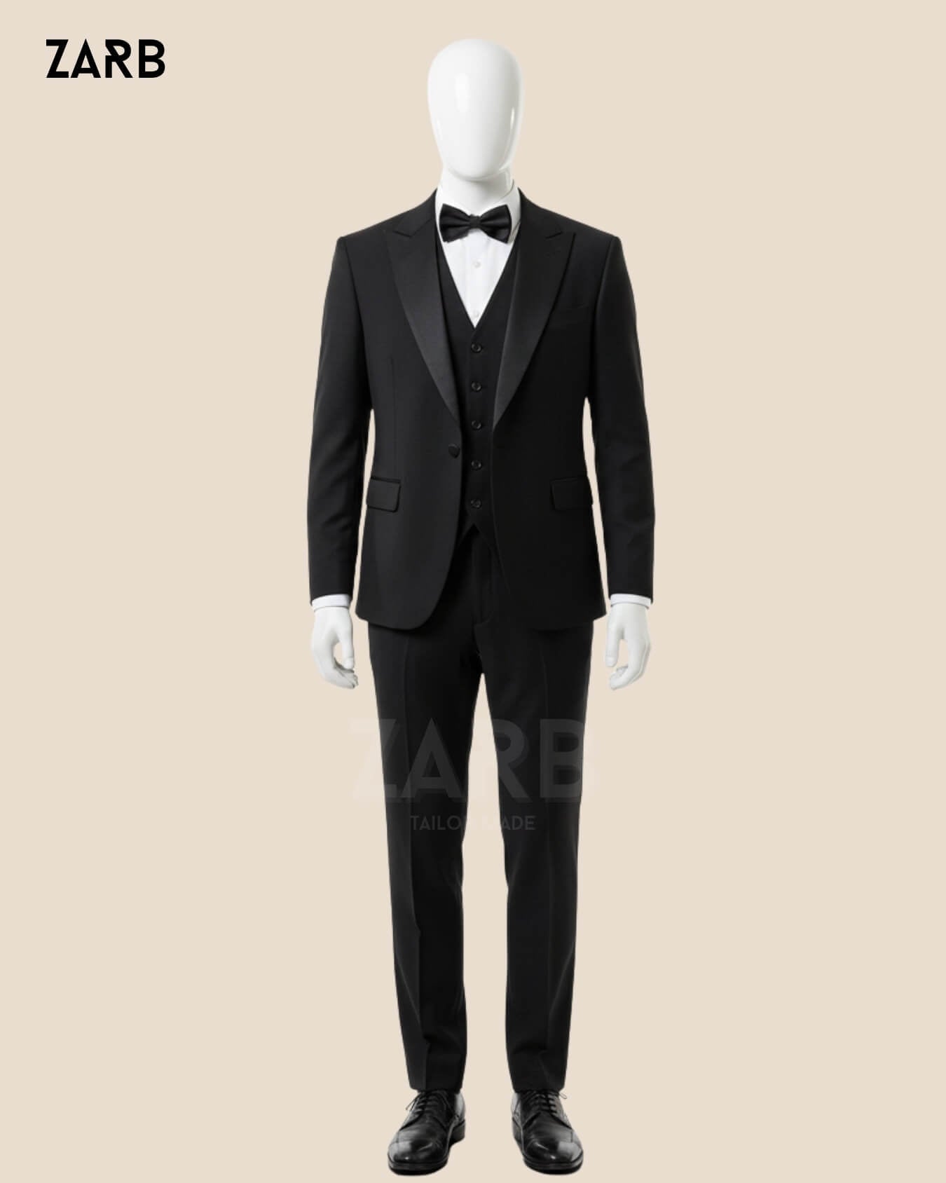 Black Tuxedo Suit for Men – Bespoke 3 Piece Custom Tailored | Bespoke Tailored ZARB Officials