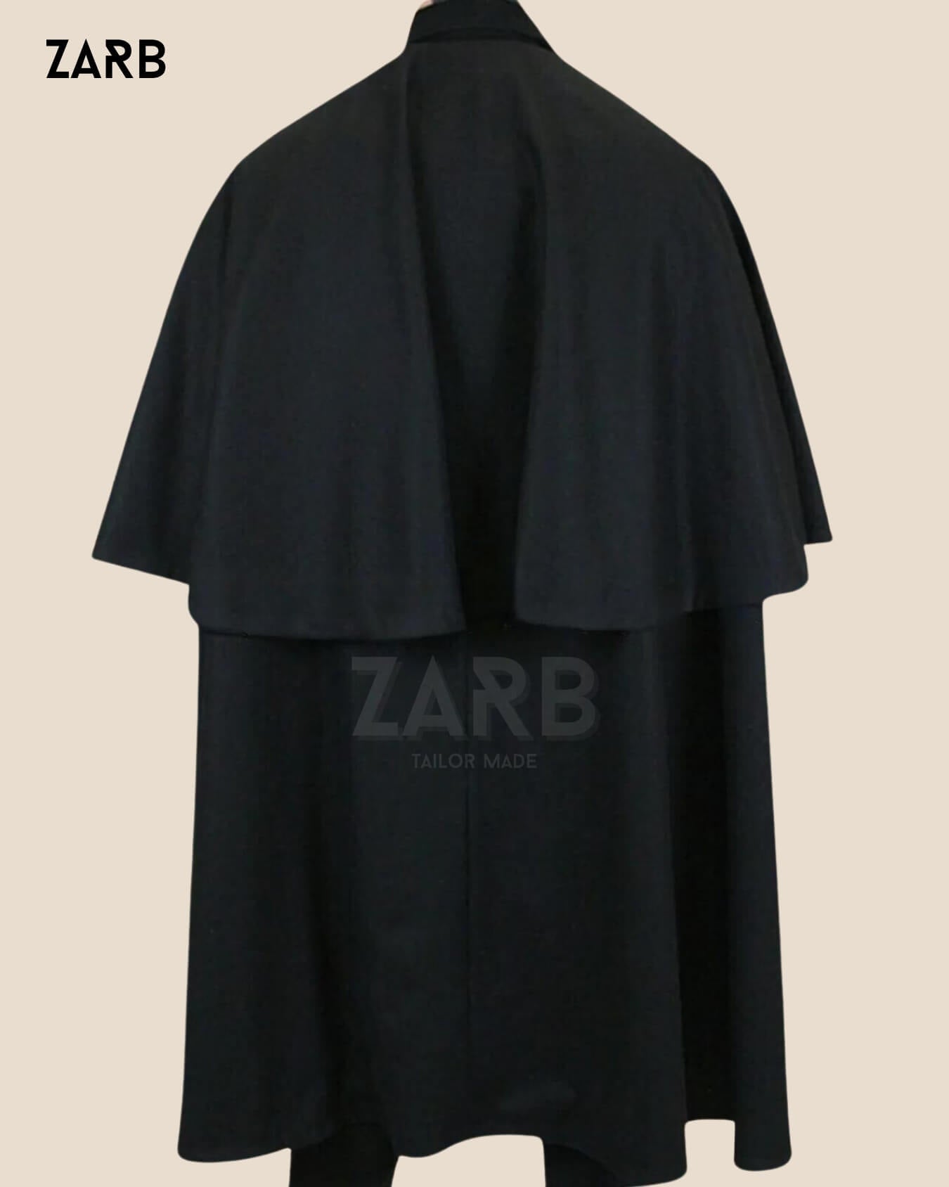Black Wool Victorian Cloak for Men – Detective Cape Coat | Bespoke Tailored ZARB Officials