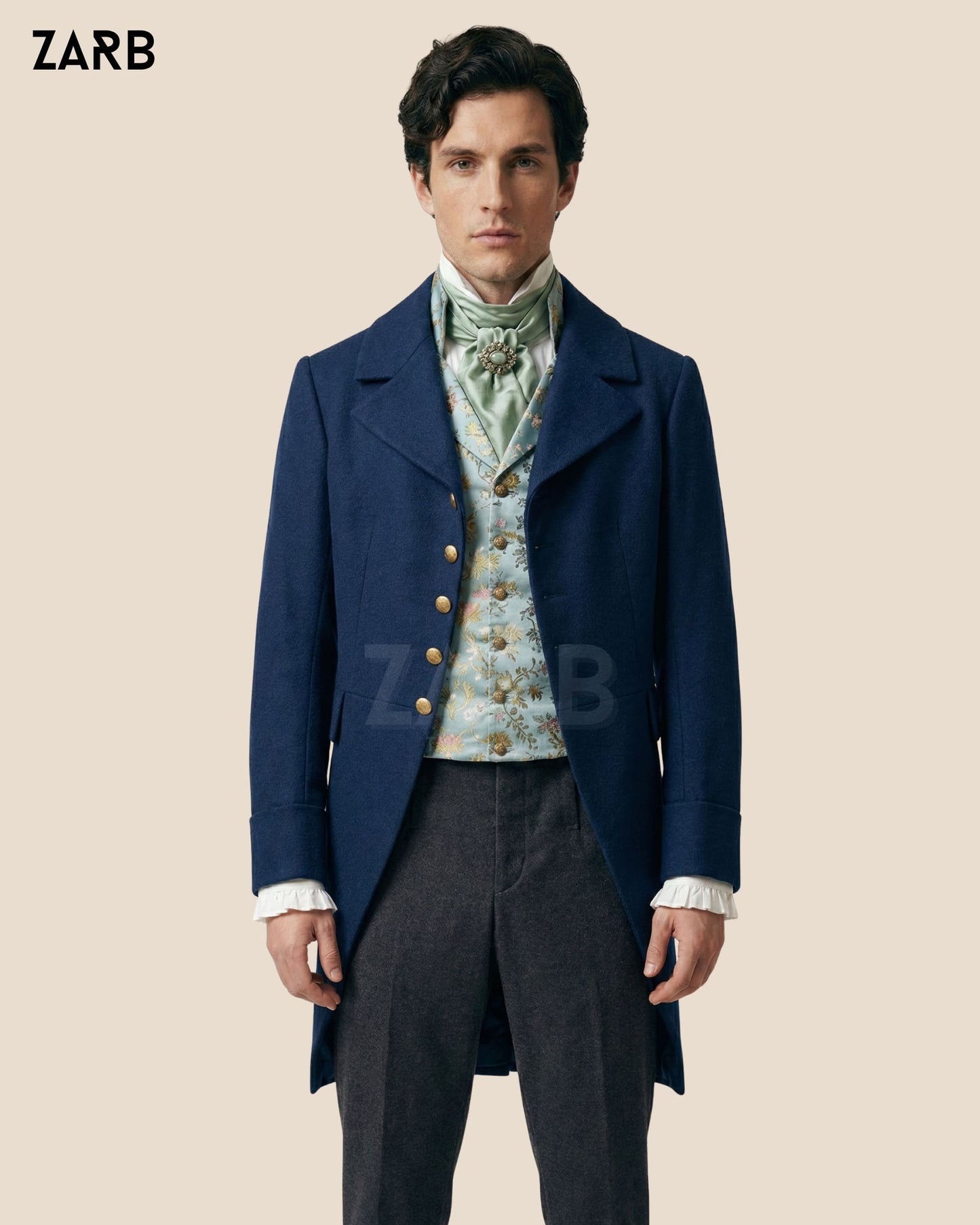 Blue Regency Tailcoat for Men – Bridgerton Style Wool Frock Coat | Custom Tailored | Bespoke Tailored ZARB Officials