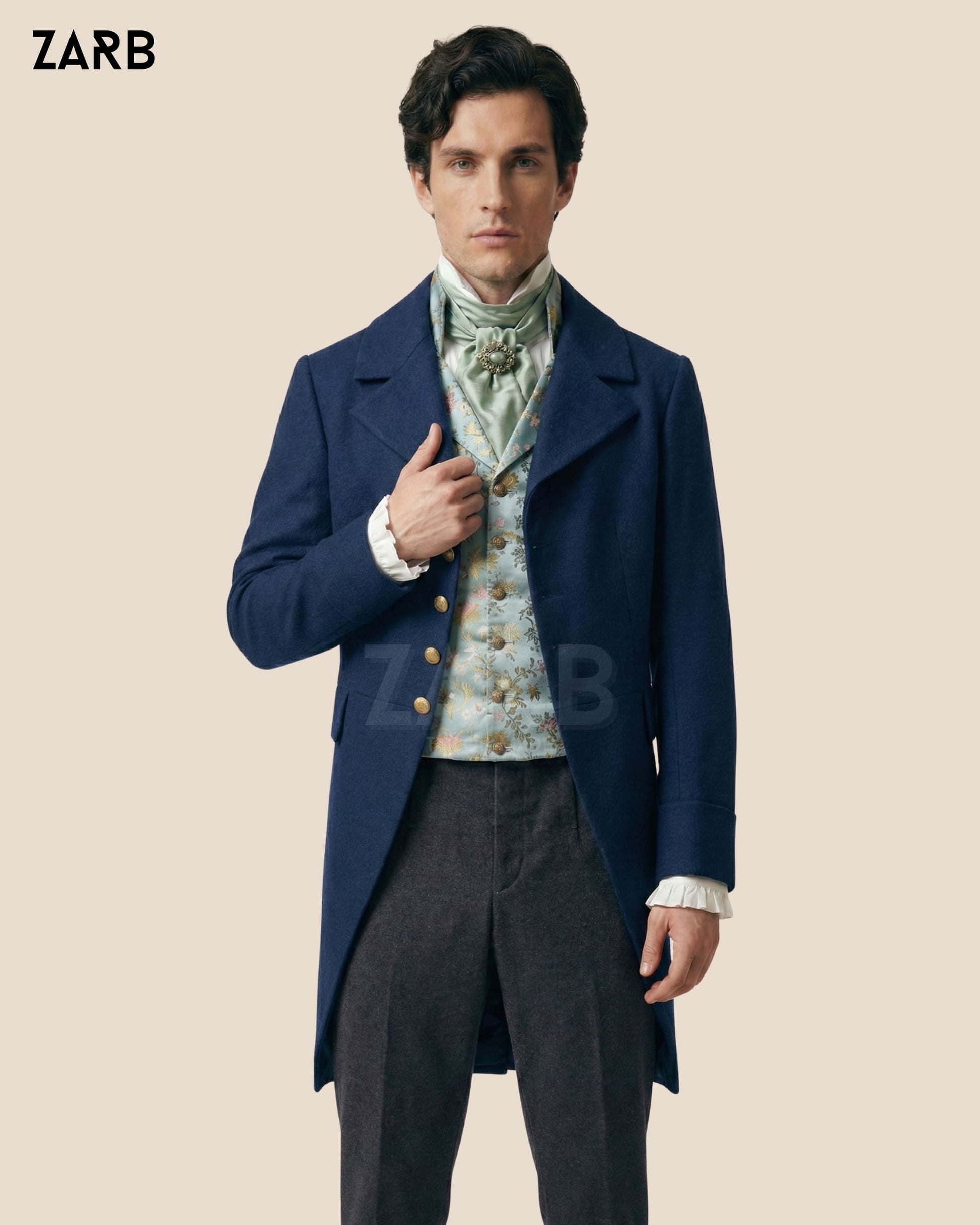 Blue Regency Tailcoat for Men – Bridgerton Style Wool Frock Coat | Custom Tailored | Bespoke Tailored ZARB Officials