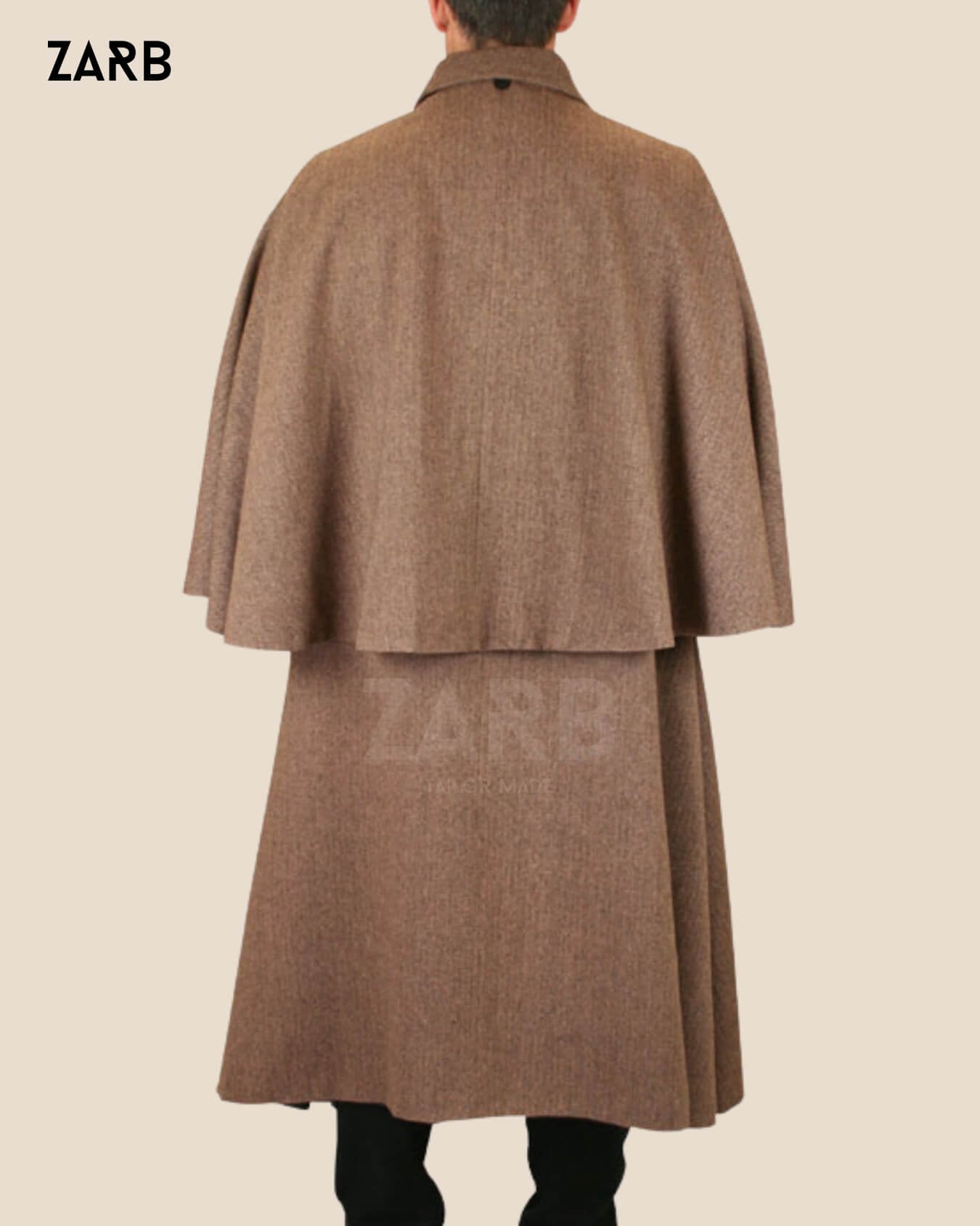 Brown Inverness Cape Coat – Sherlock Holmes Victorian Cloak | Bespoke Tailored ZARB Officials