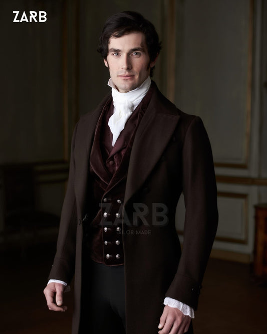 Brown Regency Frock Coat | Colin Bridgerton Outfit | Custom Tailored Men | Bespoke Tailored ZARB Officials