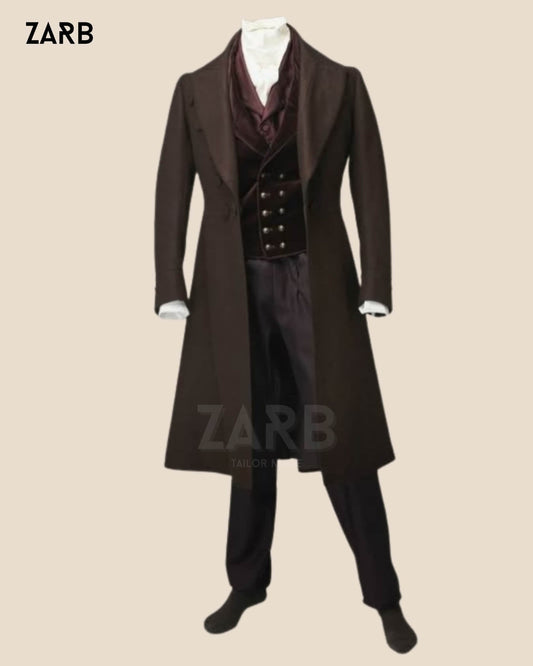 Brown Regency Frock Coat | Colin Bridgerton Outfit | Custom Tailored Men | Bespoke Tailored ZARB Officials