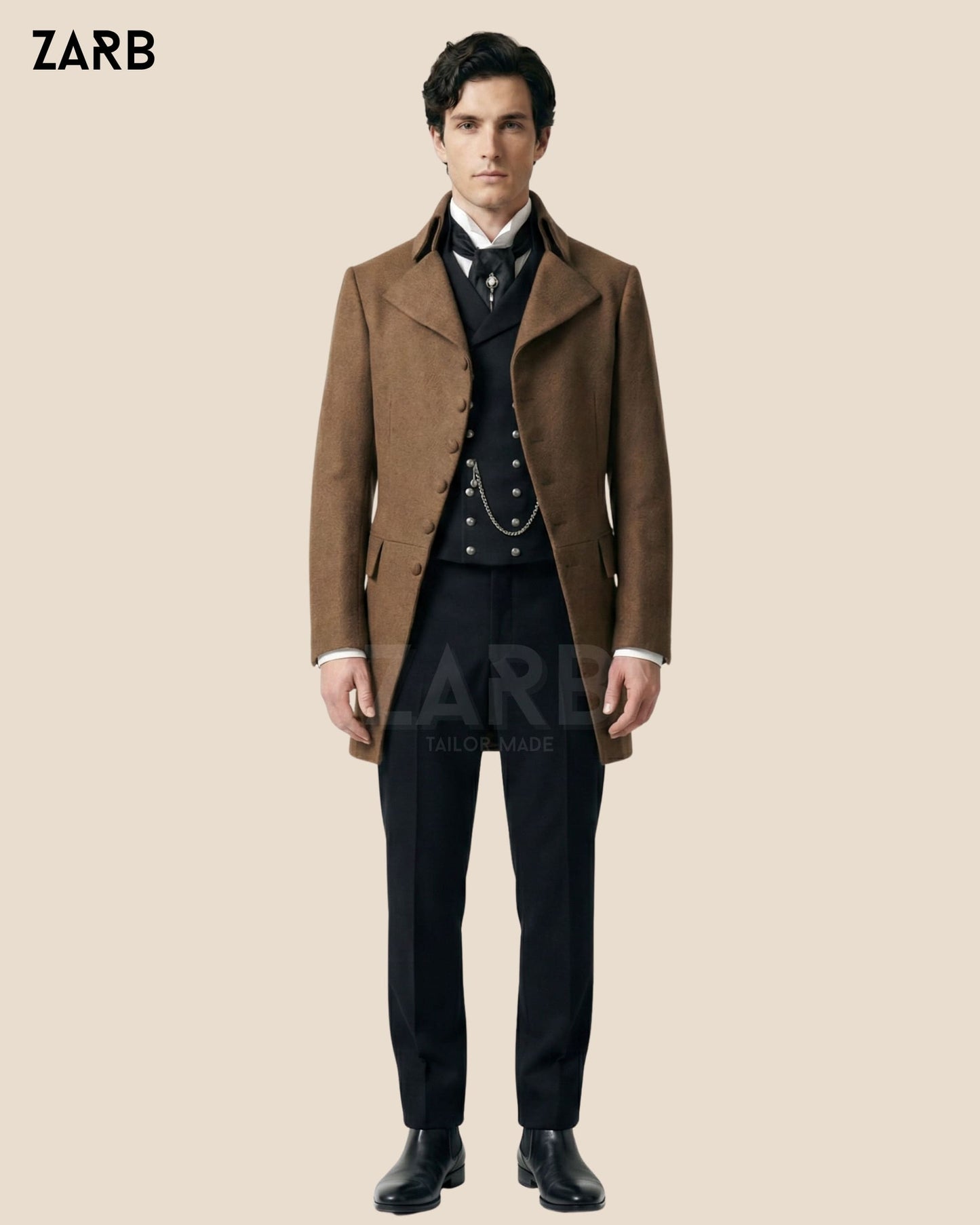 Brown Regency Tailcoat for Men – Bridgerton Style Wool Frock Coat | Custom Tailored | Bespoke Tailored ZARB Officials