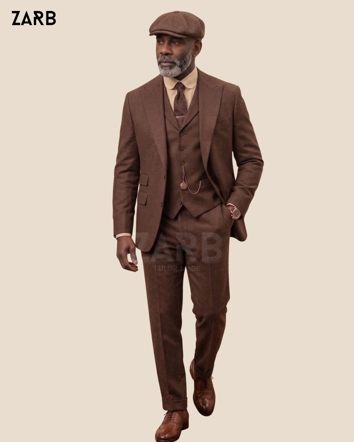 Brown Tweed 3 Piece Suit Men | Peaky Blinders Style | Custom Tailored | Bespoke Tailored ZARB Officials