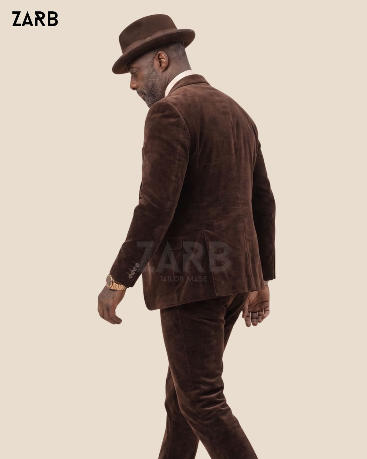 Brown Velvet 3 Piece Suit Men | Vintage Wedding Suit | Tailored | Bespoke Tailored ZARB Officials