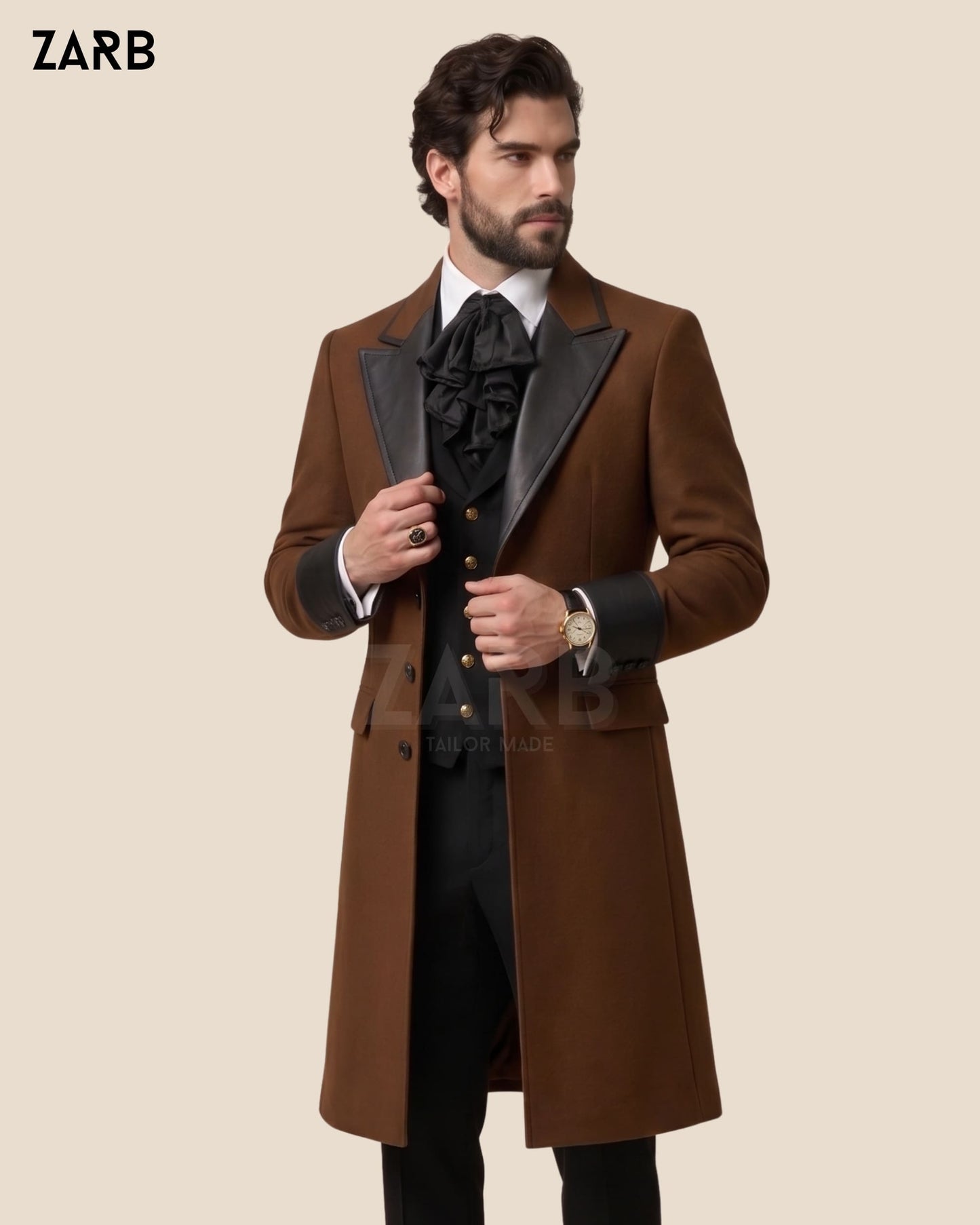 Brown Wool Frock Coat | Victorian Regency Suit | Zarb Tailored | Bespoke Tailored ZARB Officials