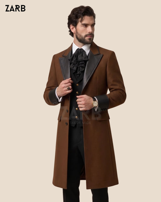 Brown Wool Frock Coat | Victorian Regency Suit | Zarb Tailored | Bespoke Tailored ZARB Officials