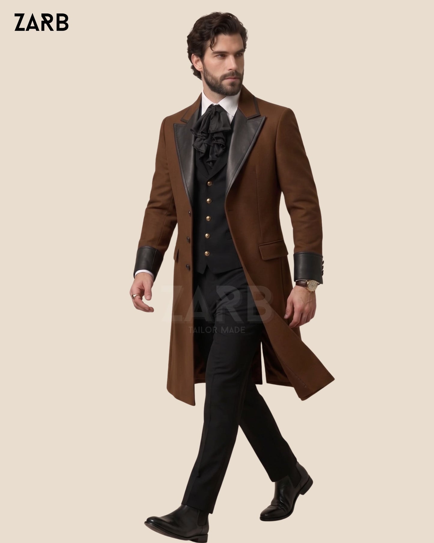 Brown Wool Frock Coat | Victorian Regency Suit | Zarb Tailored | Bespoke Tailored ZARB Officials