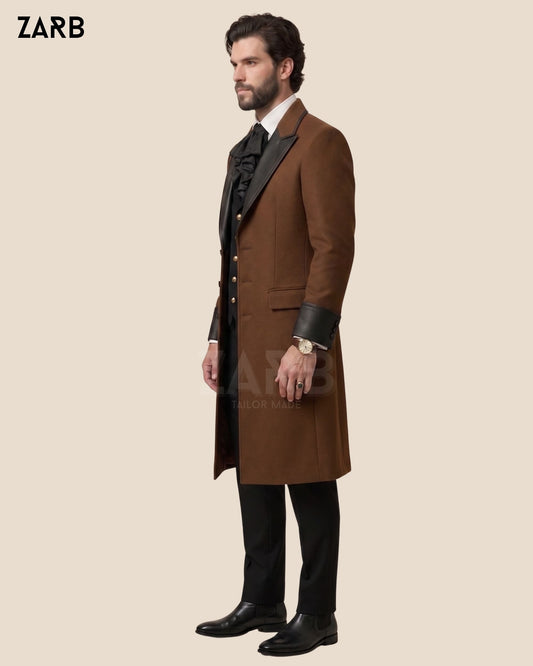 Brown Wool Frock Coat | Victorian Regency Suit | Zarb Tailored | Bespoke Tailored ZARB Officials