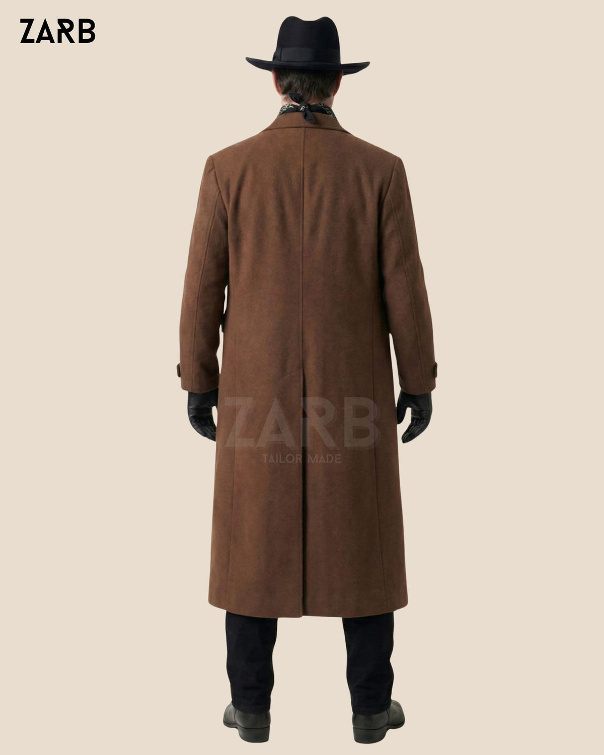 Brown Wool Rifle Coat for Men – Old West Tombstone Long Duster Coat | Bespoke Tailored ZARB Officials