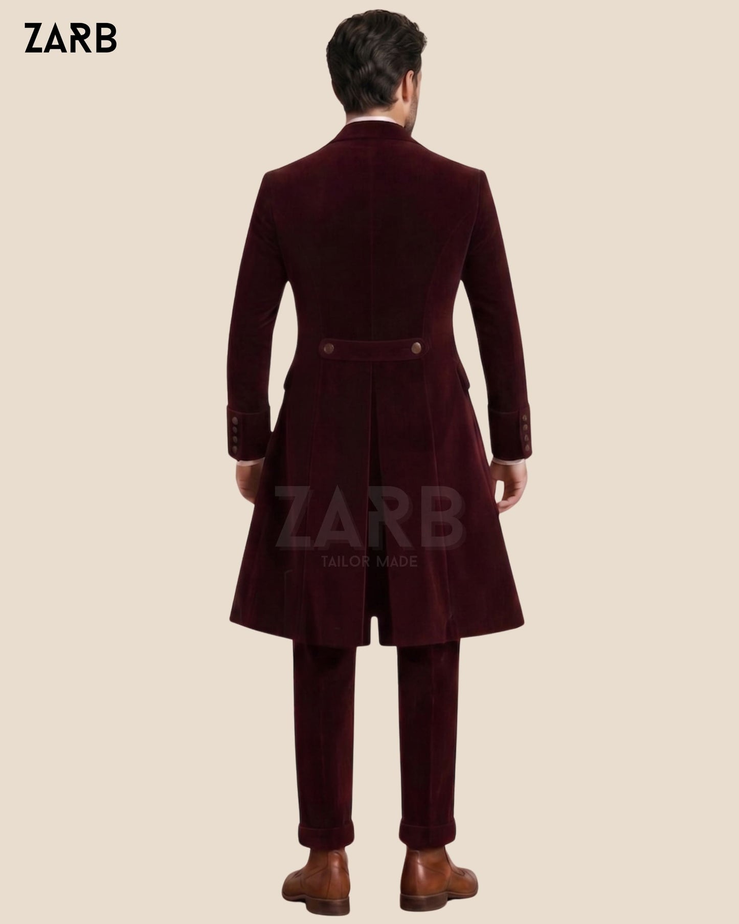 Burgundy Velvet Frock Coat | Victorian Gothic Suit | Zarb Custom Tailored | Bespoke Tailored ZARB Officials