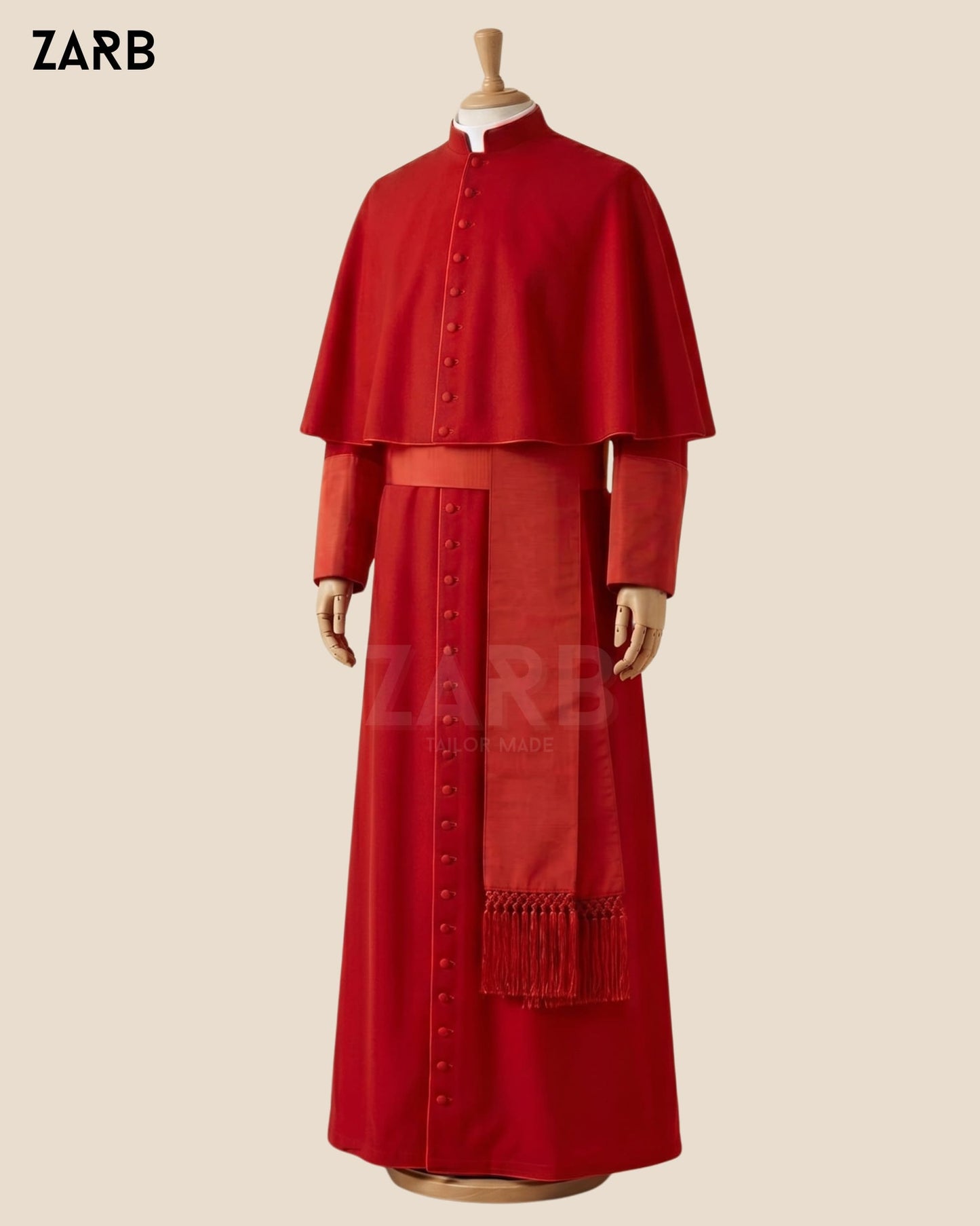 Cardinal Red Cassock | Roman Clergy Robe | Custom Tailored | Bespoke Tailored ZARB Officials