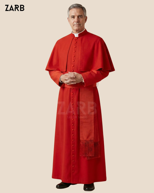 Cardinal Red Cassock with Pellegrina & Fascia | Custom Tailored | Bespoke Tailored ZARB Officials