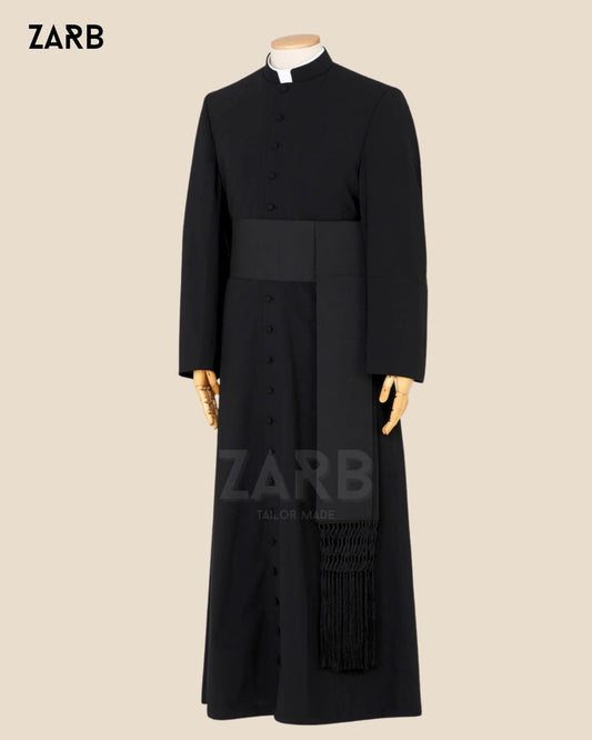 Custom Black Soutane Noire – Made-to-Measure Roman Cassock | Bespoke Tailored ZARB Officials