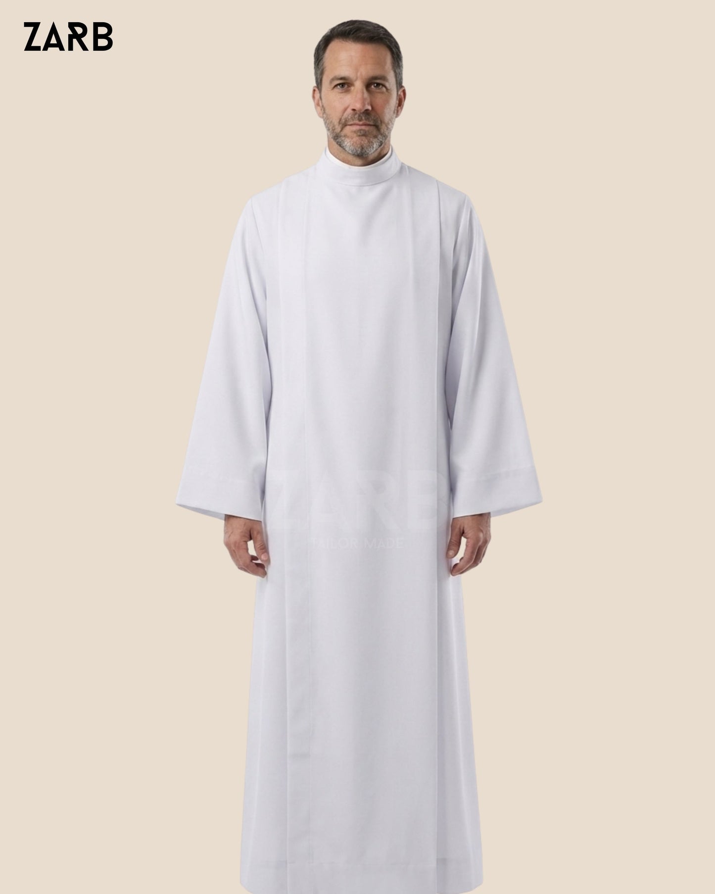 Custom White Alb Clergy Vestment Robe - Made to Measure Liturgical | Bespoke Tailored ZARB Officials