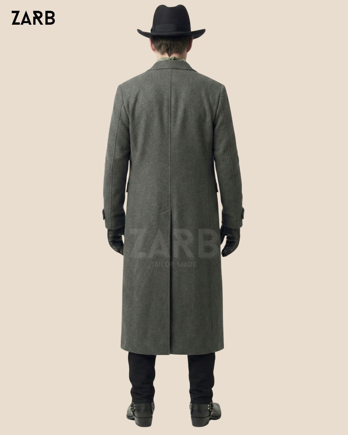 Gray Wool Rifle Coat for Men – Old West Tombstone Long Duster Coat | Bespoke Tailored ZARB Officials