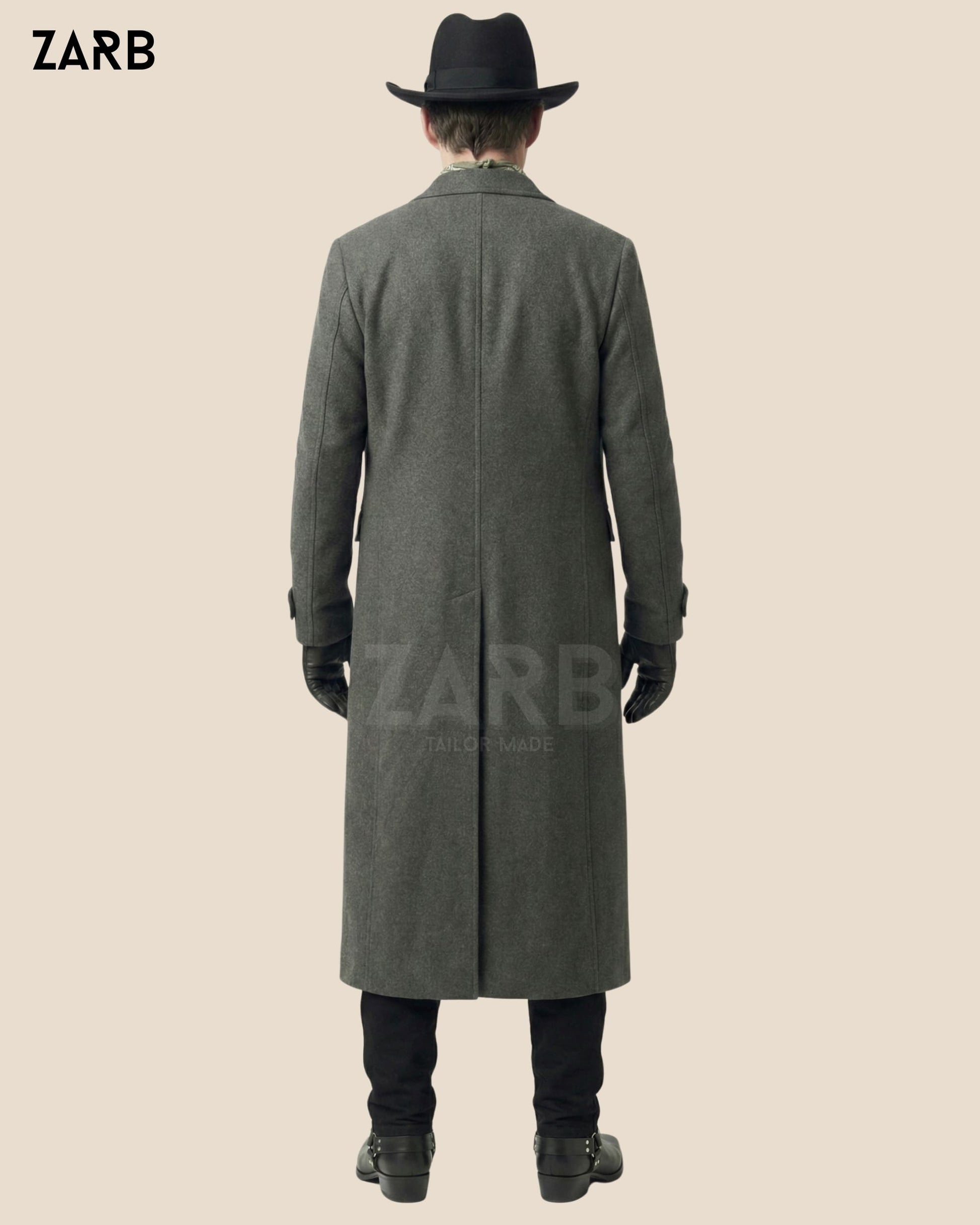 Gray Wool Rifle Coat for Men – Old West Tombstone Long Duster Coat | Bespoke Tailored ZARB Officials